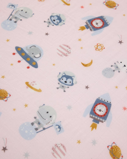 Muslin Fitted Crib Sheet - Astro Explorers