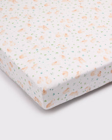 Baby Muslin Fitted Crib Sheet in Tanboocel® Bamboo Viscose - Bunny Meadow