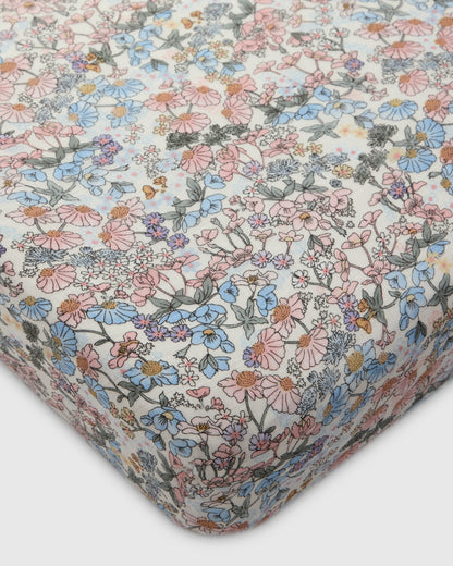 Muslin Fitted Crib Sheet - English Garden
