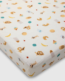 Baby Muslin Fitted Crib Sheet in Tanboocel® Bamboo Viscose - French Breakfast