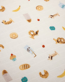 Baby Muslin Fitted Crib Sheet in Tanboocel® Bamboo Viscose - French Breakfast