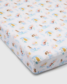 Baby Muslin Fitted Crib Sheet in Tanboocel® Bamboo Viscose - Mermaids