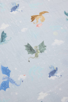 Baby Muslin Fitted Crib Sheet in Tanboocel® Bamboo Viscose - Magical Dragons