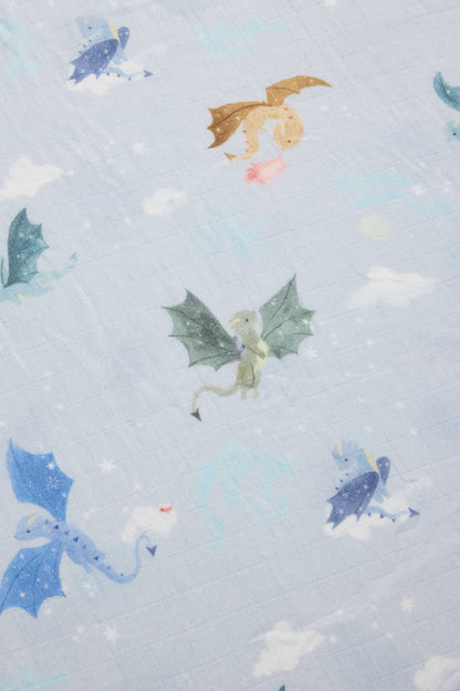 Muslin Fitted Crib Sheet - Magical Dragons