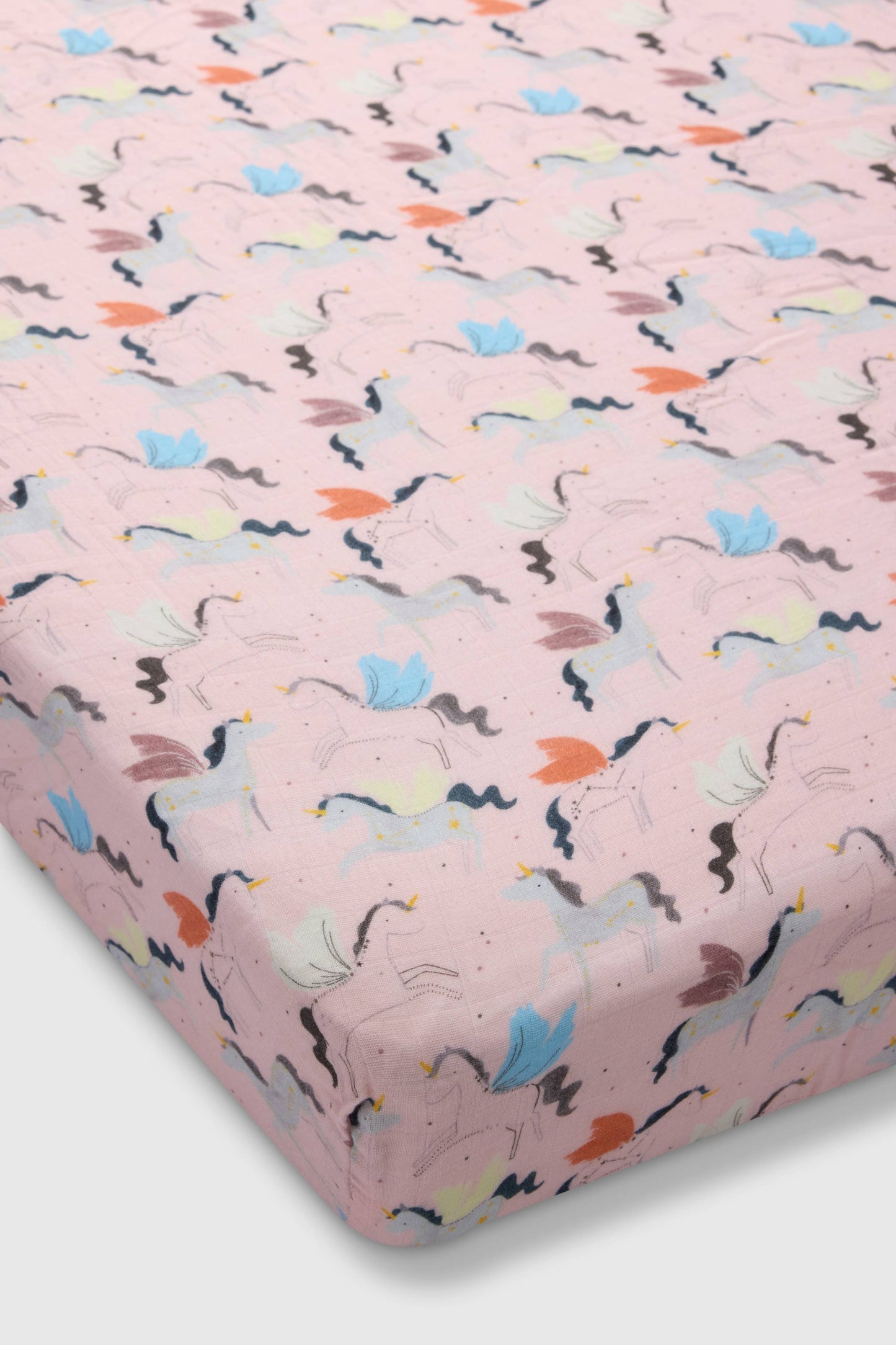 Muslin Fitted Crib Sheet - Unicorn Ballet