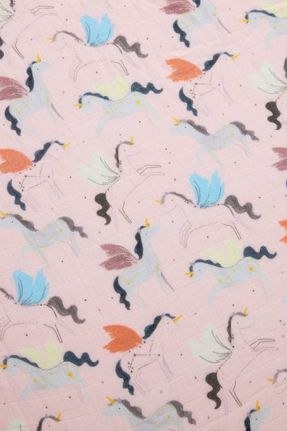 Muslin Fitted Crib Sheet - Unicorn Ballet