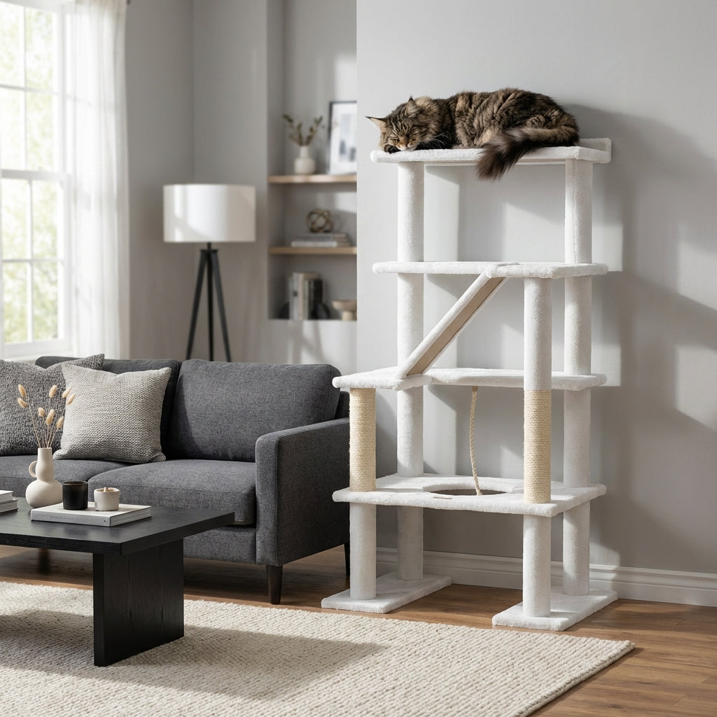 Arbre à chat Maine Coon 65" - Tour à chat à 5 niveaux