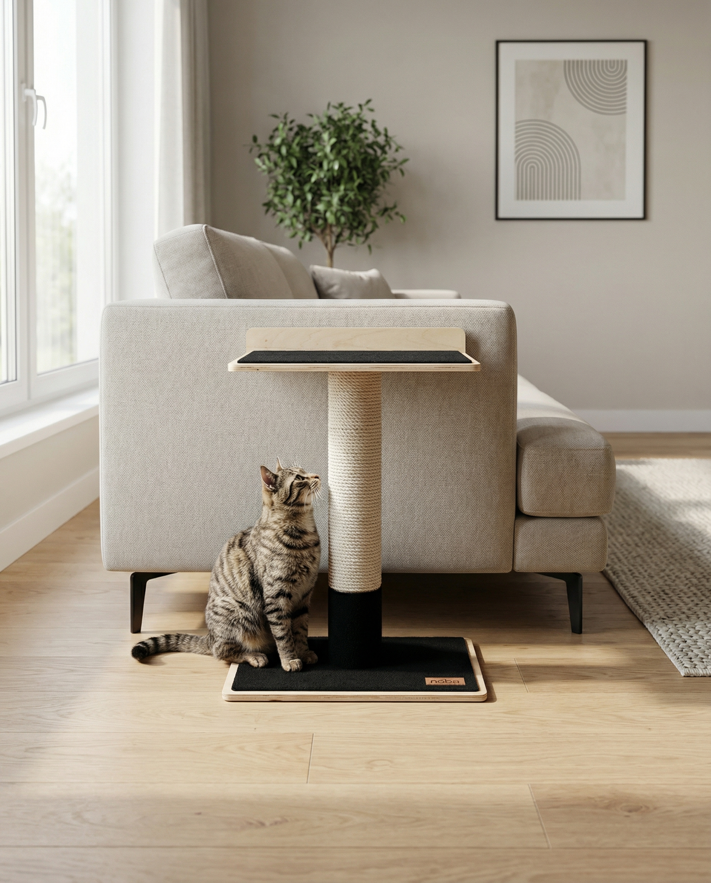 Arbre à chat Noba en contreplaqué moderne à 1 niveau
