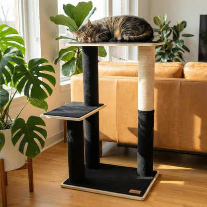 Arbre à chat moderne Noba à 2 niveaux en contreplaqué