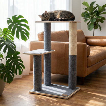 Arbre à chat moderne Noba à 2 niveaux en contreplaqué
