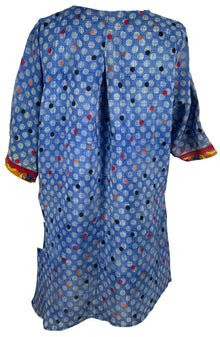 PRC6551 Robe Tunique en Pure Soie avec Poches Appliquées