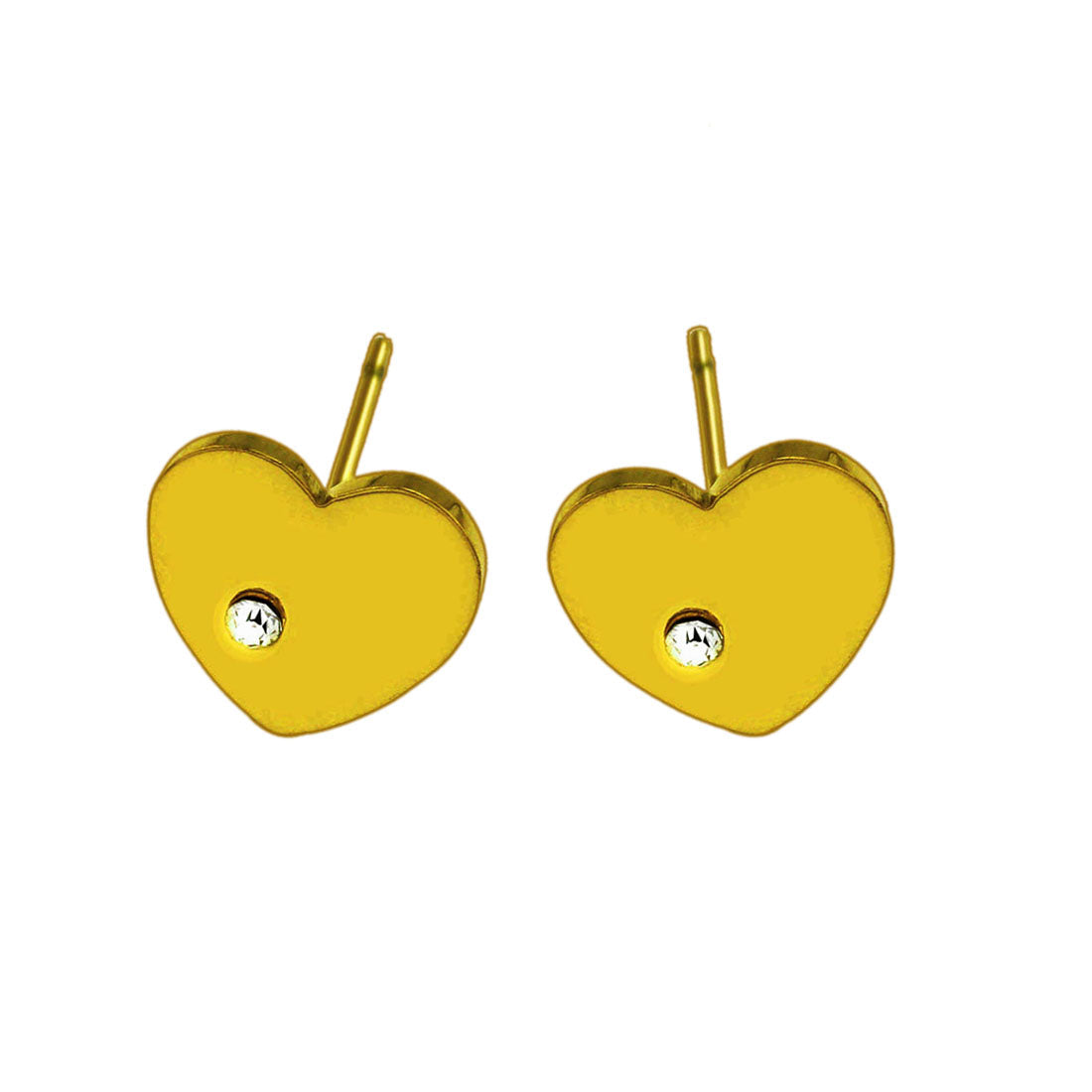CUORE Gold : Puces d'oreilles solitaires en zircone en forme de cœur