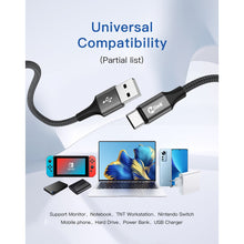 Câble USB vers USB-C PD20W 5V/2.4A en nylon tressé à charge rapide