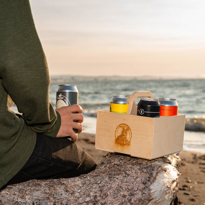 Wooden crate for economy-sized bottles and cans