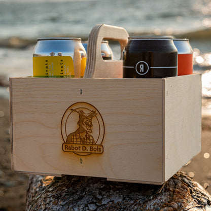 Wooden crate for economy-sized bottles and cans
