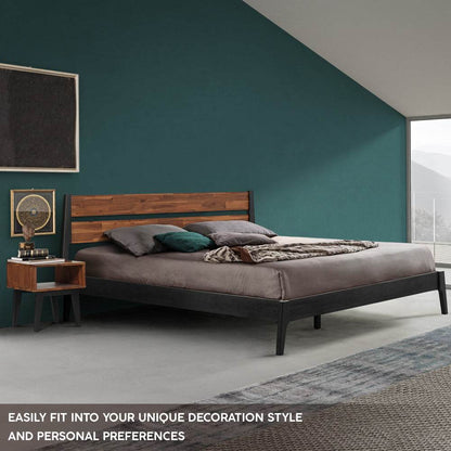 Emery Solid Wood Bed Frame & Nightstand Bedroom Set