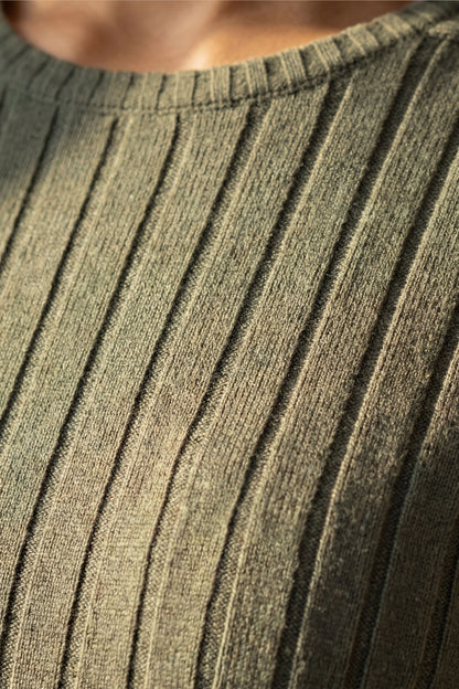 Robe trapèze en maille côtelée Camila