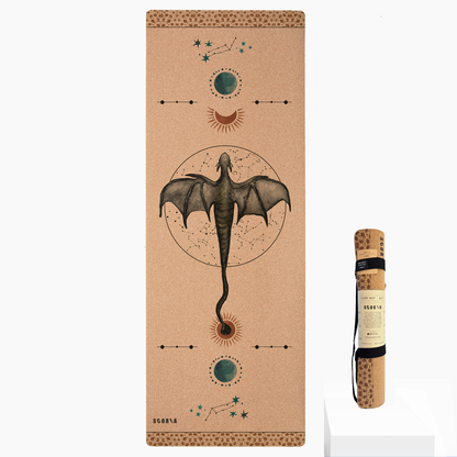 Tapis de Yoga en Liège Dragon Volant | 4,5 MM