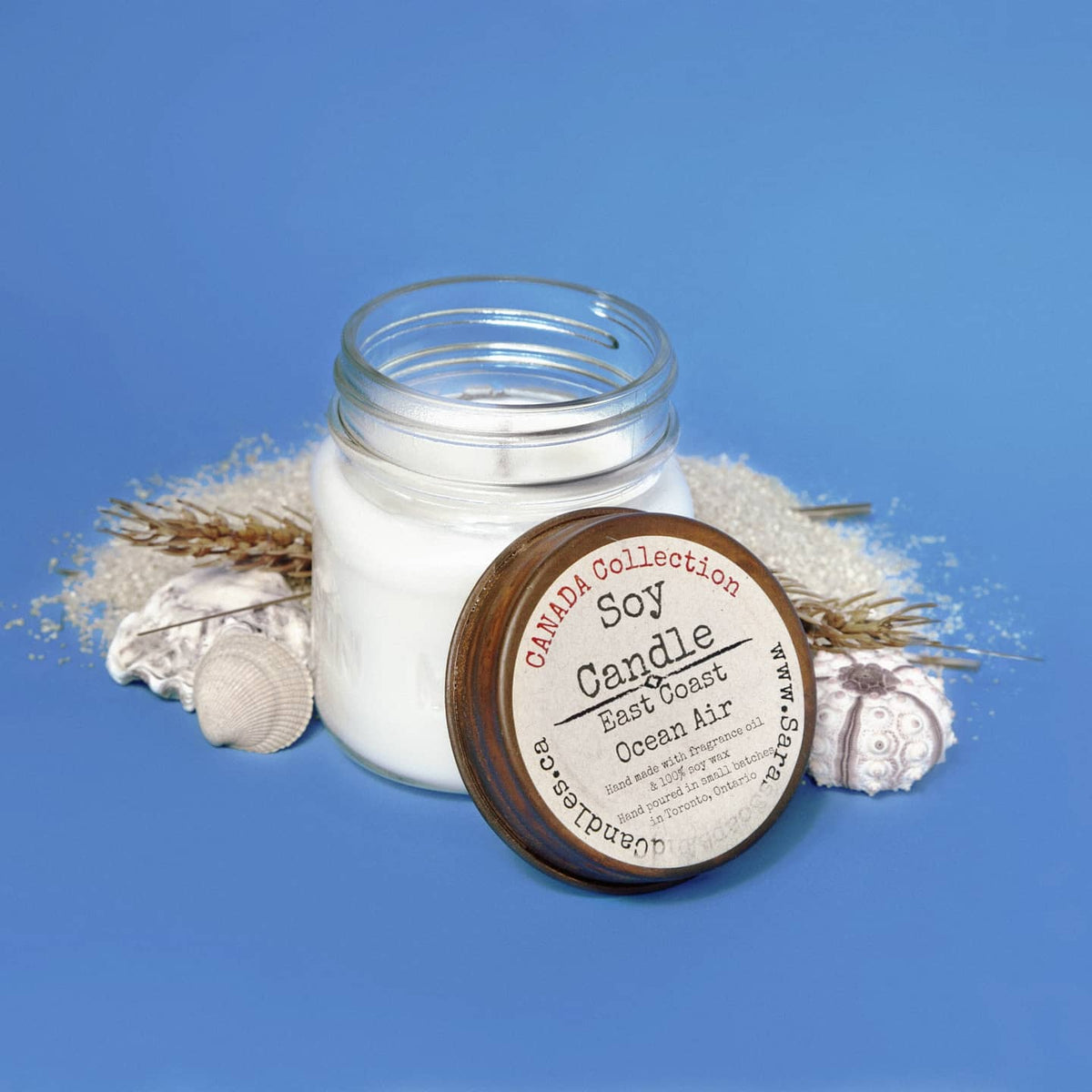 Bougie de soja parfumée « Air marin de la côte est » – 8 oz