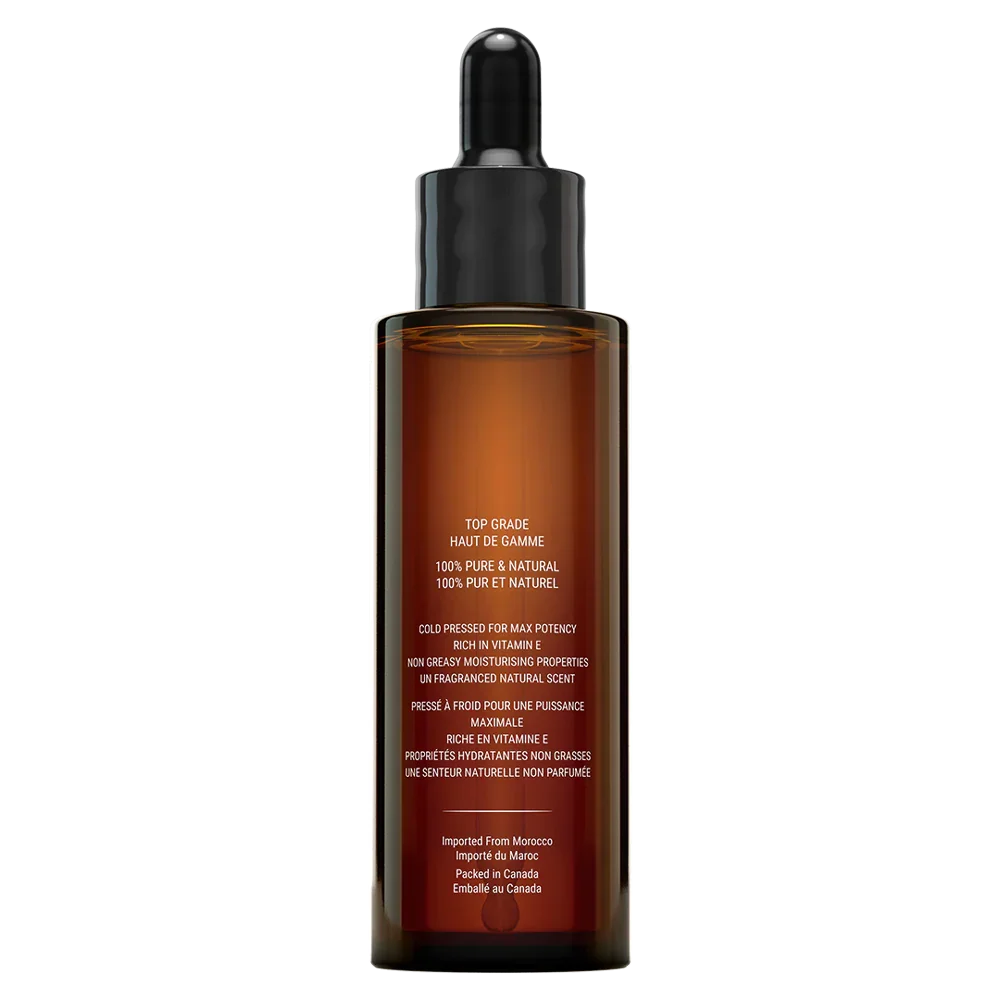 Huile d'Argan 100% Biologique - Pour Peaux Sèches, Tiraillées et Déshydratées + Cheveux Secs et Sujets aux Frisotis