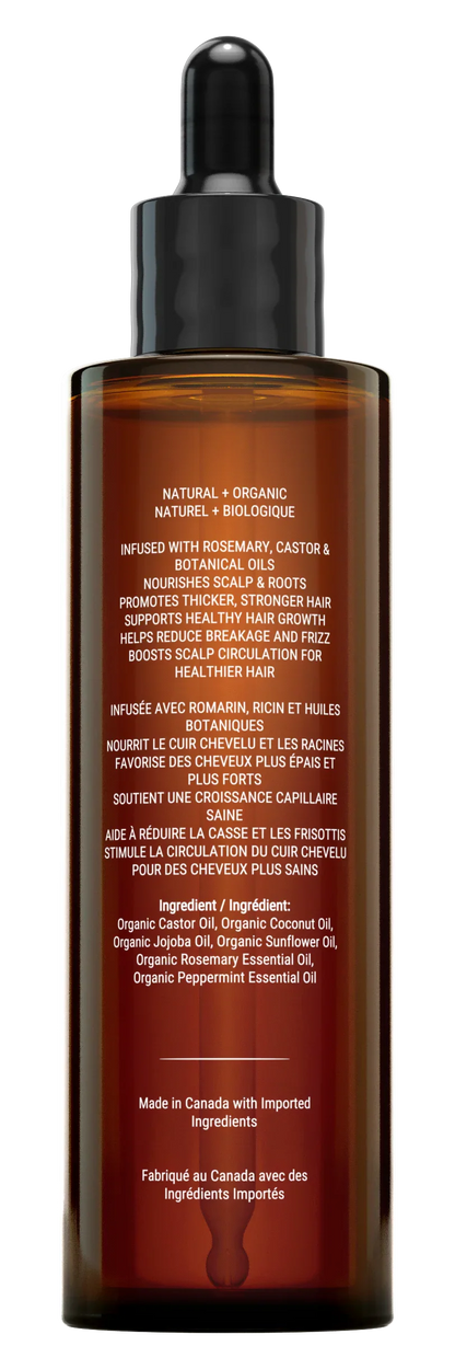 Huile capillaire canadienne Grace Rosemary + ricin – L'ultime relance des racines pour l'activation du cuir chevelu et le soutien de la croissance
