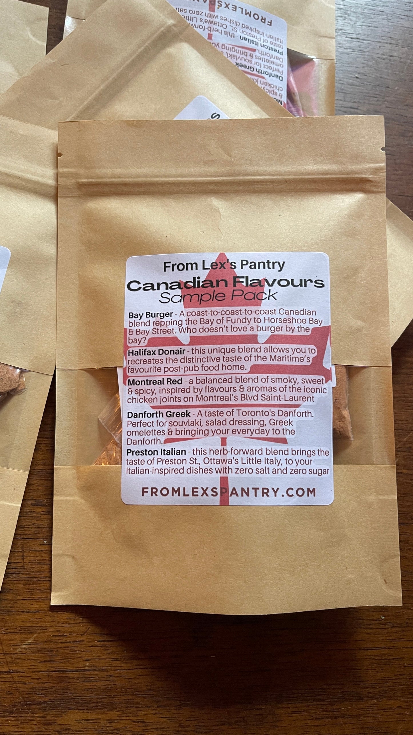 Pack d'échantillons de saveurs canadiennes
