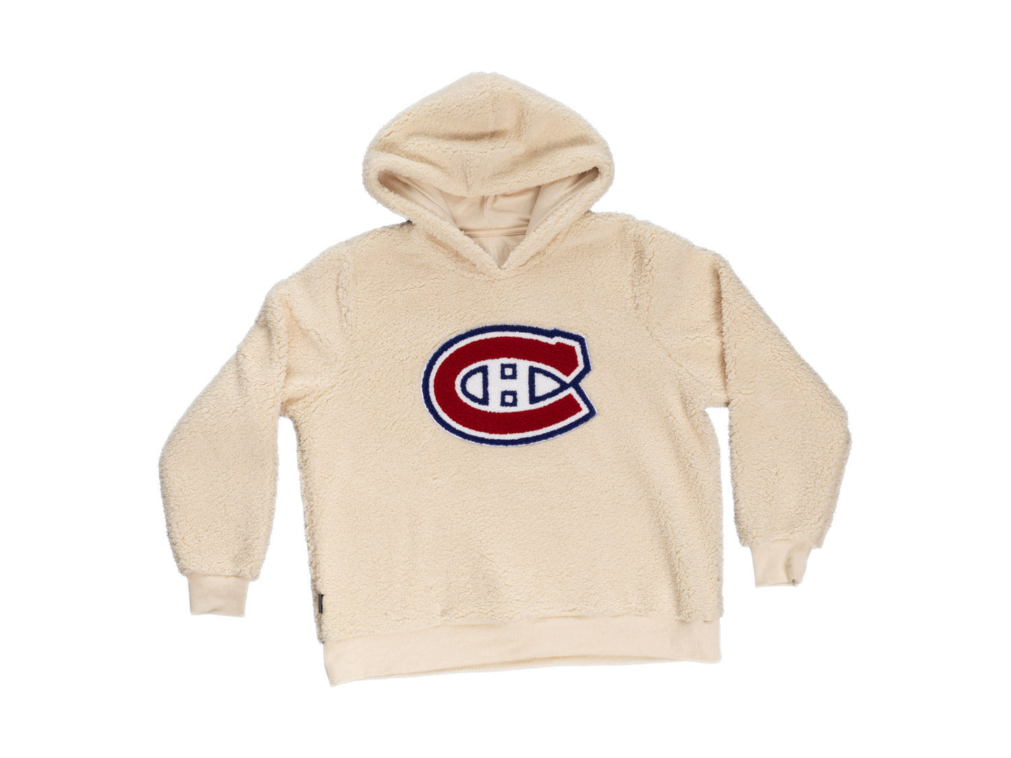 Chandail à capuchon Sherpa pour femme des Canadiens de Montréal avec logo chenille de qualité supérieure