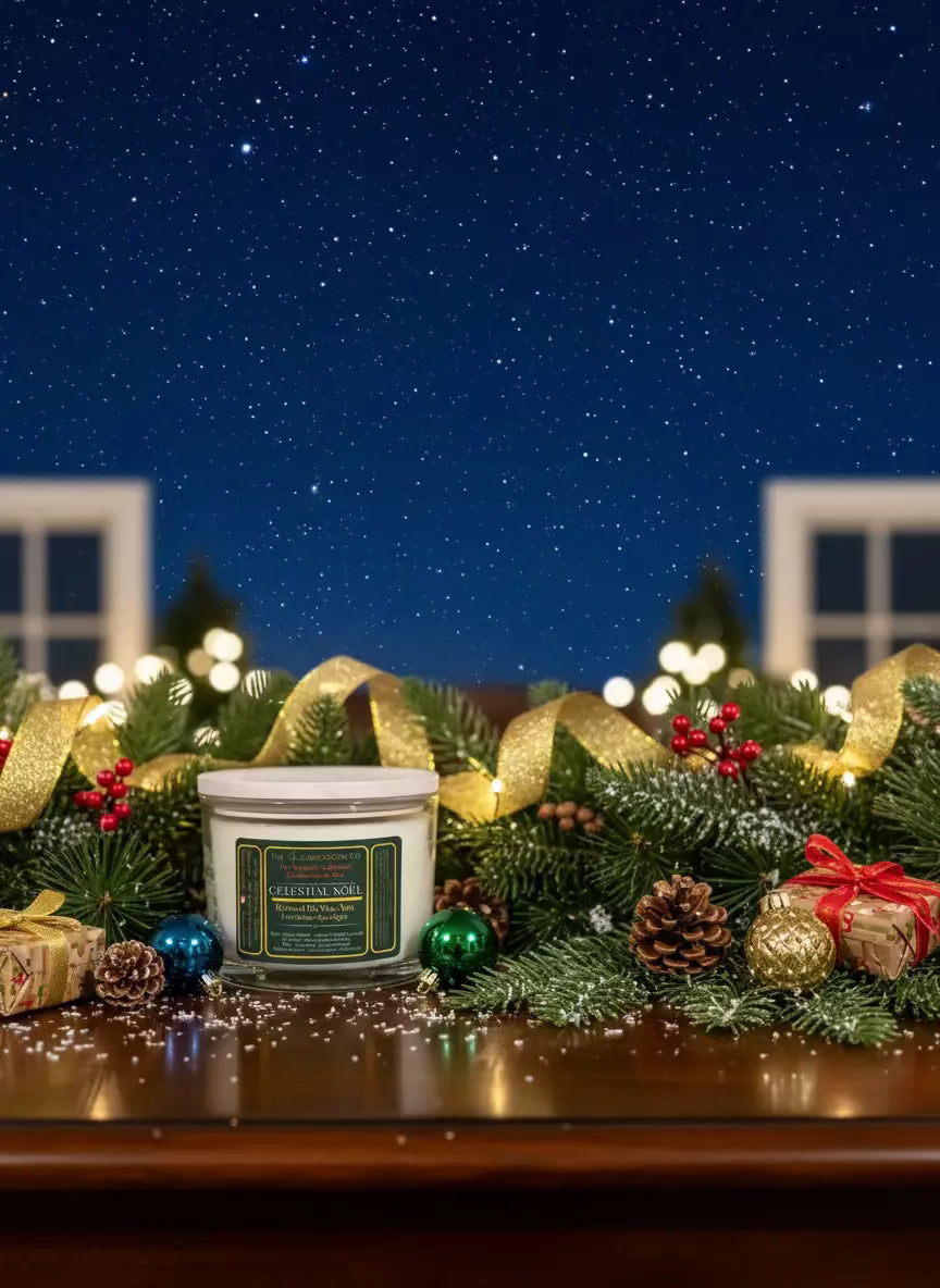 CELESTIAL NOEL | Sacred floral Christmas luxury coconut apricot wax candle