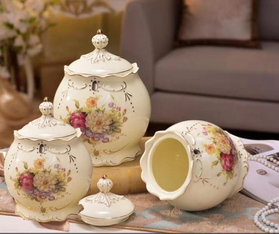 3 piece Canister Set-Flower