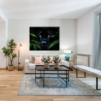 Art mural-Jaguar noir rare -Toile animalière
