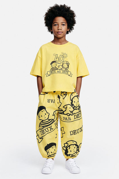 40Th Anniversary Printed Poplin Pant Honey Yellow