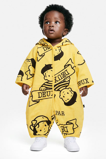 40Th Anniversary Printed Jersey One-Piece Honey Yellow