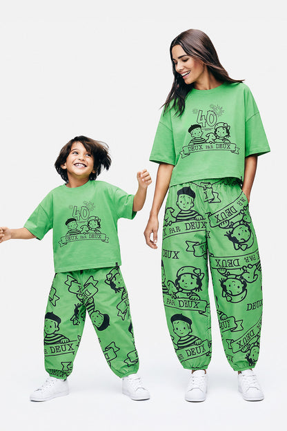 Adult 40th Anniversary Graphic Boxy T-Shirt Green