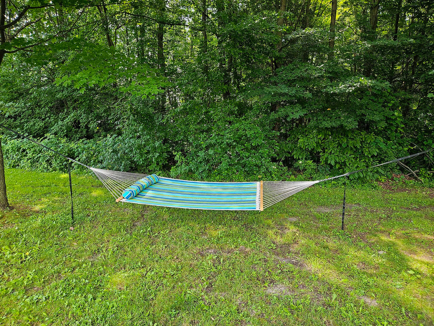 Hamac matelassé de luxe avec support en bambou