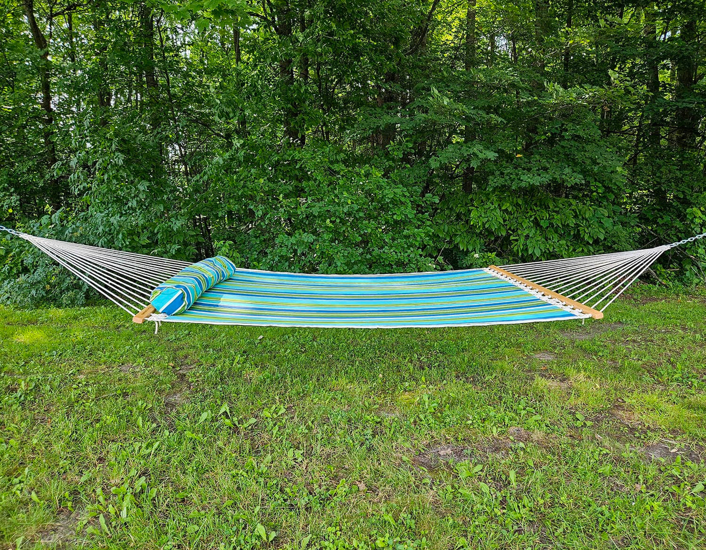 Hamac matelassé de luxe avec support en bambou
