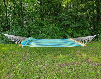Hamac matelassé de luxe avec support en bambou