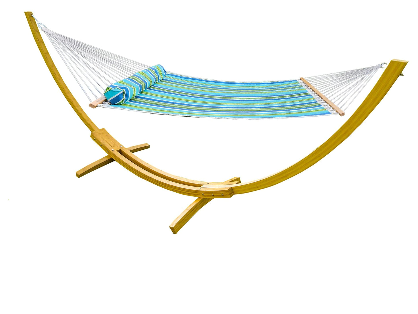 Hamac matelassé de luxe avec support en bambou