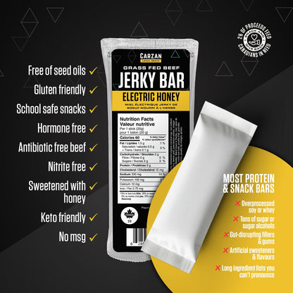 Barres de Bœuf Séché Électrique au Miel nourri à l'Herbe