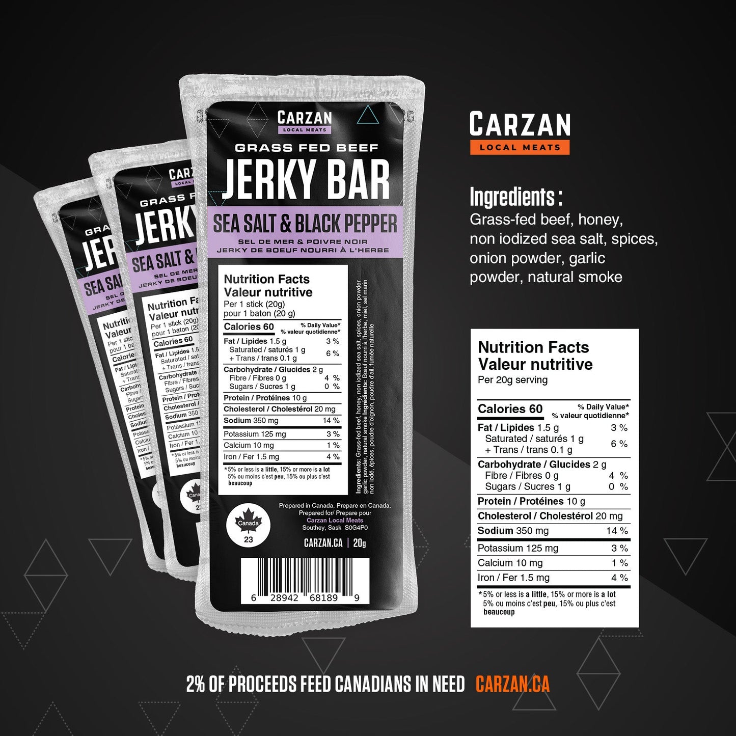 Pack de barres de bœuf séché pour l'équipe