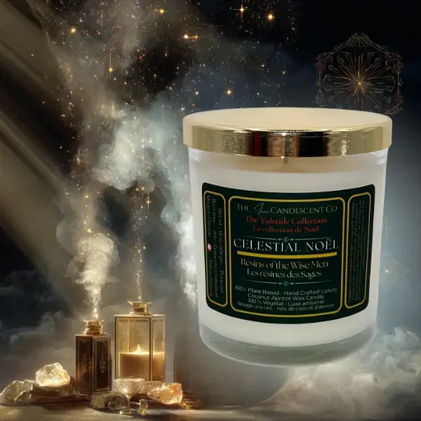 CELESTIAL NOEL | Sacred floral Christmas luxury coconut apricot wax candle