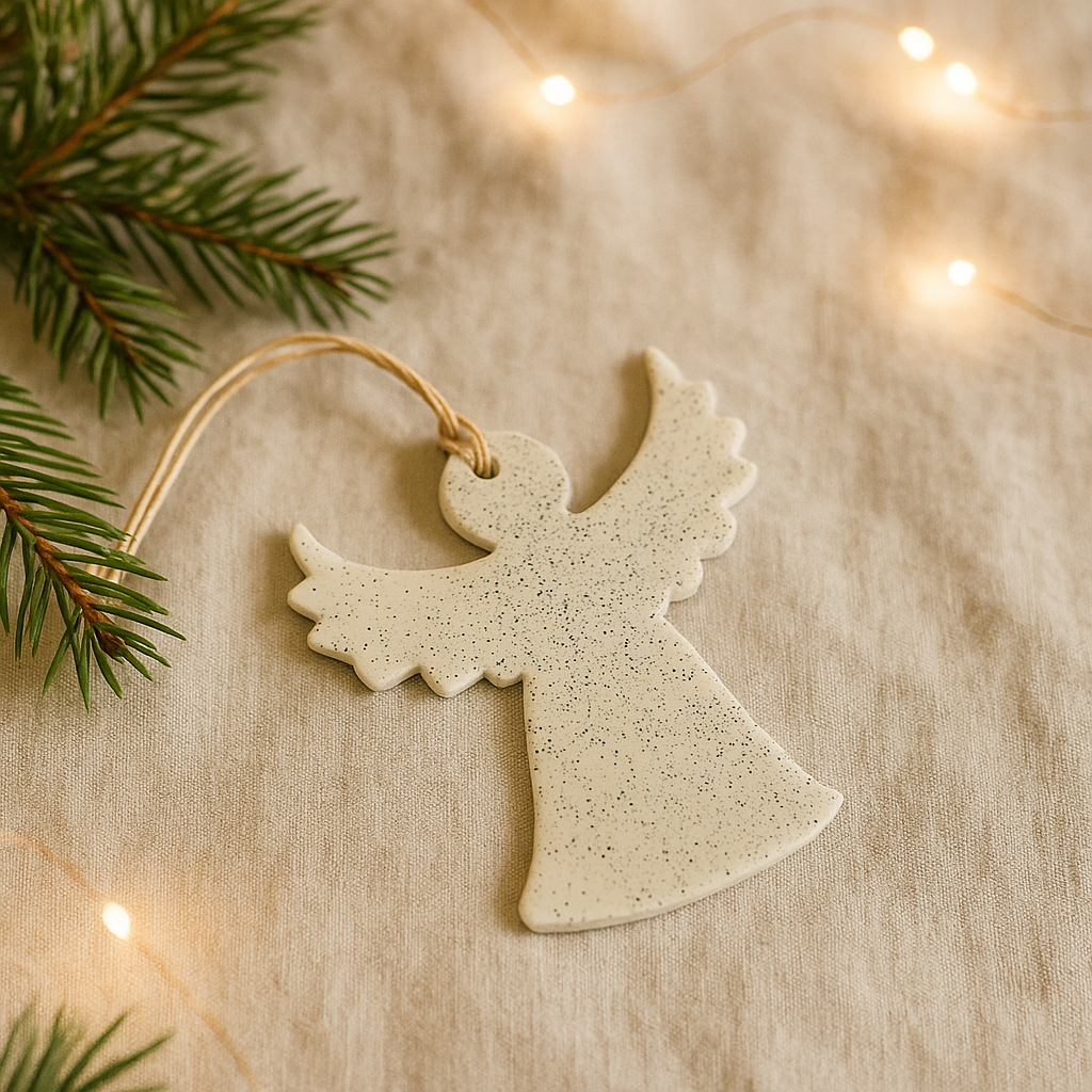 Ange Ornement de Noël Fait Main en Argile