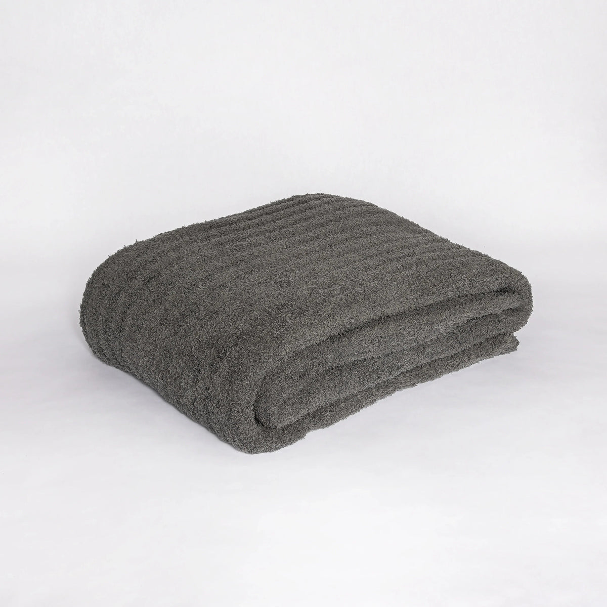 Charcoal Ribbed Extended Throw