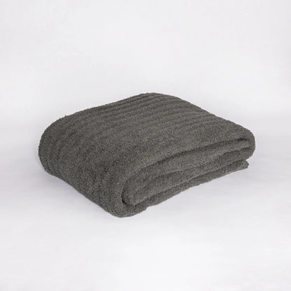 Charcoal Ribbed Extended Throw