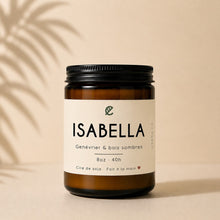 Bougie de soja ISABELLA genévrier et bois sombres
