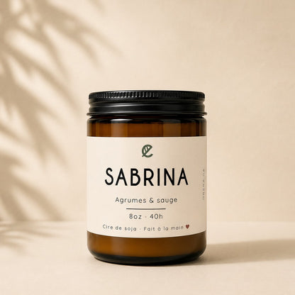 Bougie de soya SABRINA agrumes et sauge