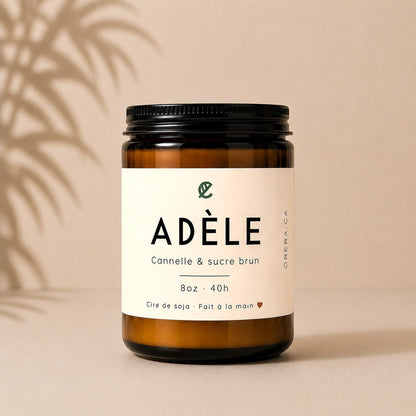 Bougie de soya ADÈLE cannelle et sucre brun