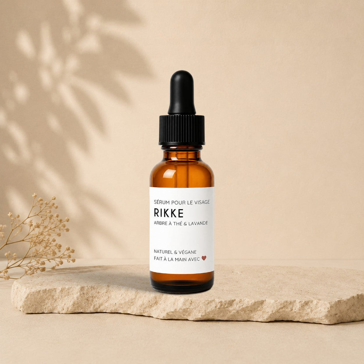 Sérum pour le visage et massage Gua Sha RIKKE arbre à thé & lavande