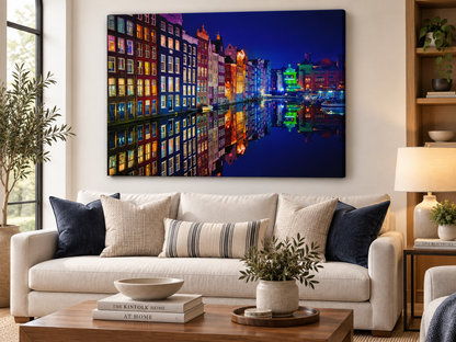 Amsterdam | Canal Reflections Canvas Wall Art