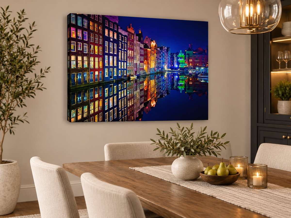 Amsterdam | Canal Reflections Canvas Wall Art
