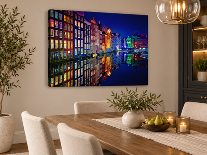 Amsterdam | Canal Reflections Canvas Wall Art